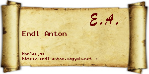 Endl Anton névjegykártya